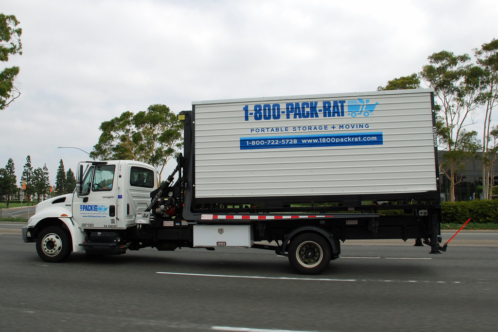 Packrat Storage Storage truck on the 405 in Fountain Valle… So Cal
