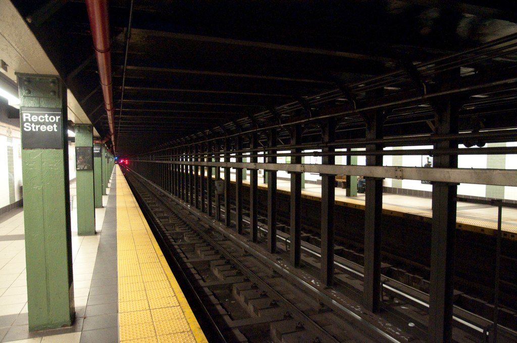Rector Street Tracks The tracks at Rector Street Station. Brian
