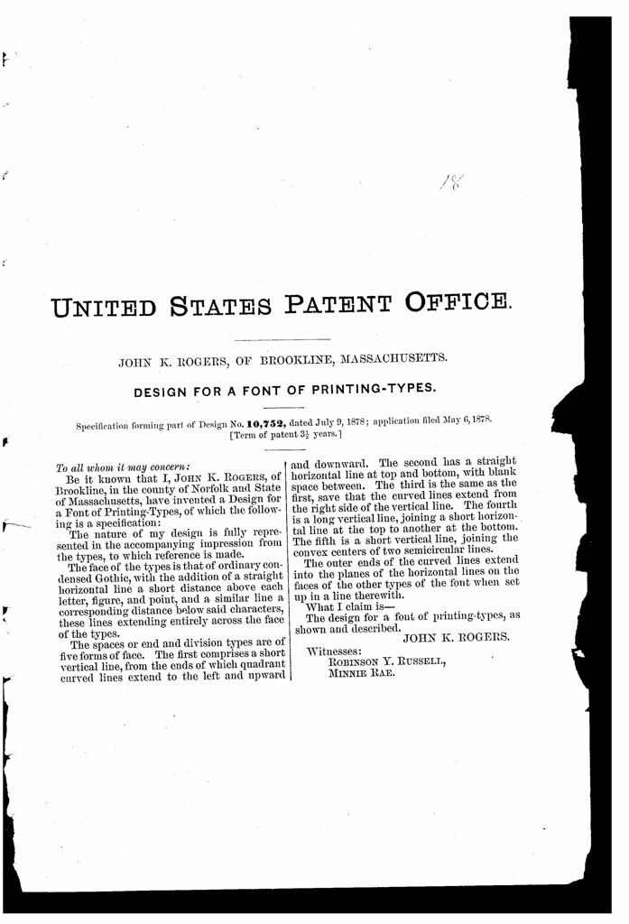 BTF DoubleScored Gothic Patent Affidavit, DoubleScored