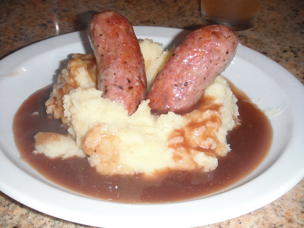 Bangers & Mash with EPPC Lincolnshire sausages English Pork Pie