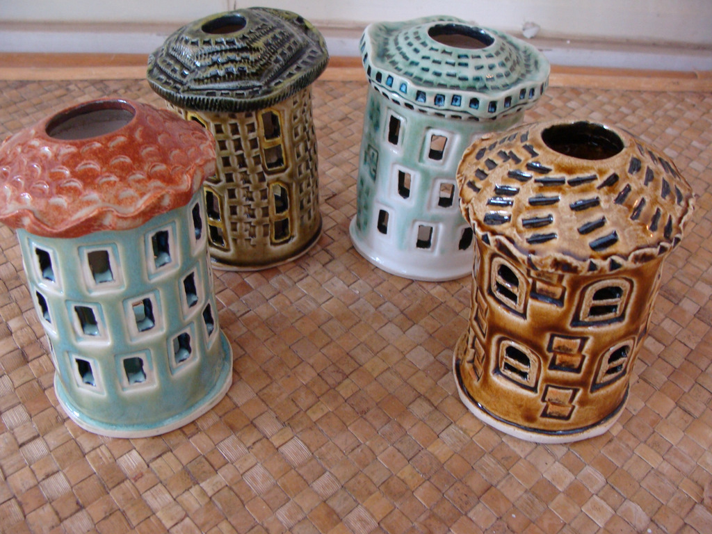Candle Houses Candle houses from last glaze fire. Carl Crutchfield
