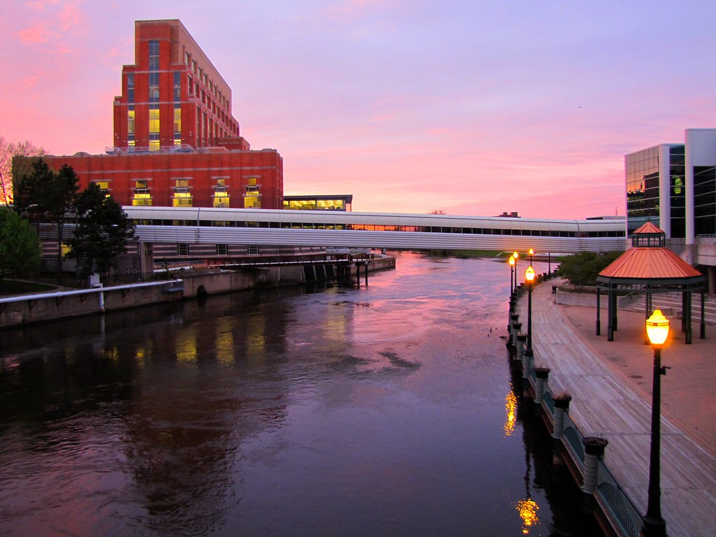 Twilight on the Grand River Downtown Lansing, Michigan Flickr