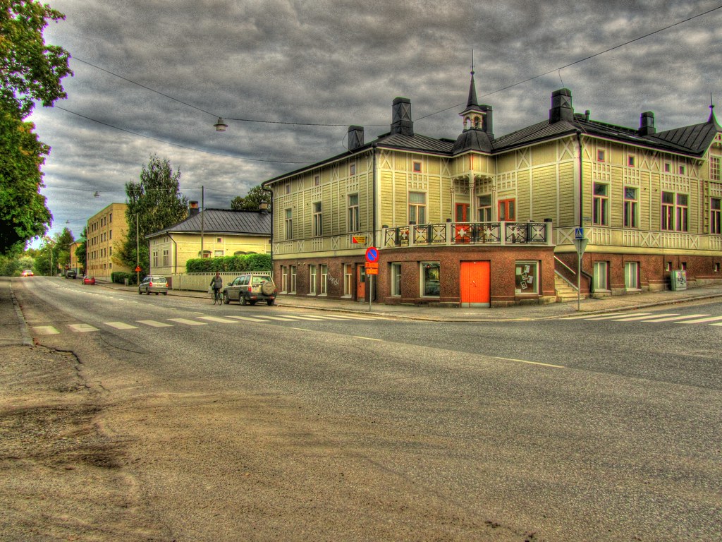 Vaasa Finland HDR House in Vaasa on the corner of the stre… Vagelis