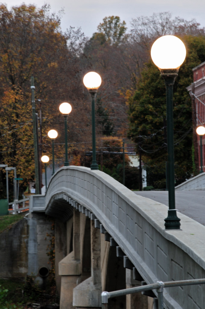 Alderson Memorial Bridge at Dusk Best viewed on black. Thi… Flickr