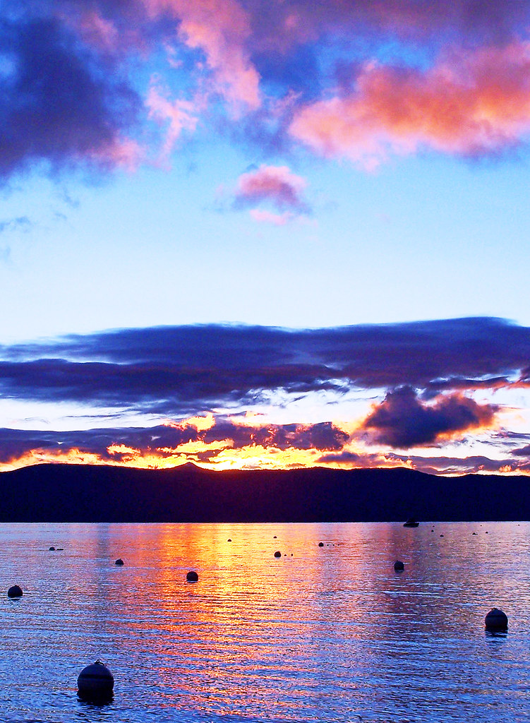 Sunrise with buoys, Lake Tahoe, Summer 2011 Just before th… Flickr