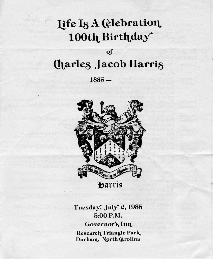 program of Granddad's 100th birthday celebration my grandf… Flickr