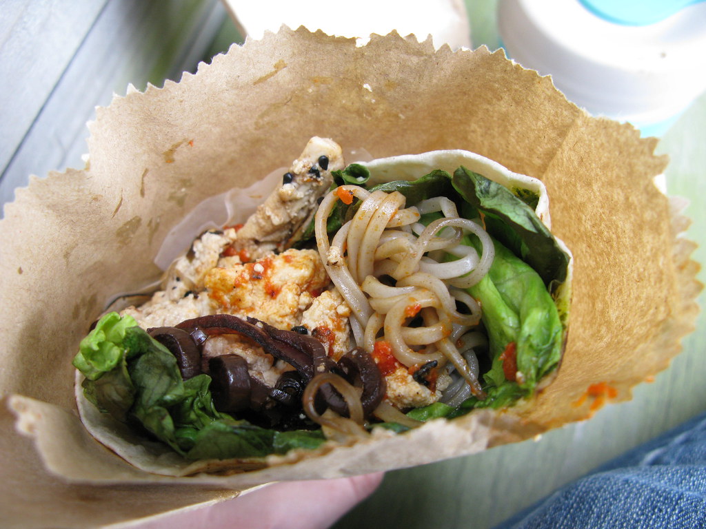 tofu scramble wrap with onions and soba noodles. from the … Flickr