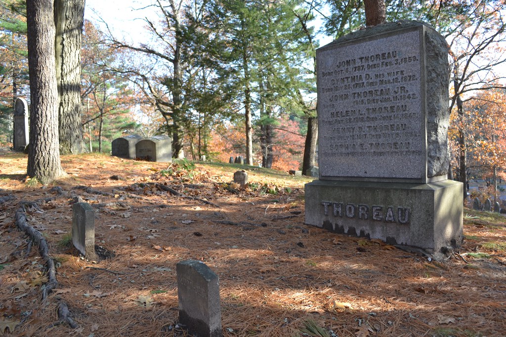 The Thoreau family plot Henry David Thoreau's grave marker… Flickr