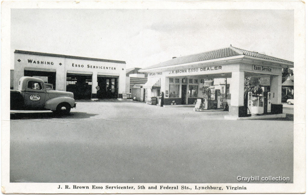 Lynchburg Virginia post card J.R. Brown Esso Servicenter… Flickr