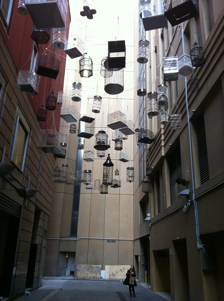 Bird cage angel place Sydney 120 birdcages hanging from … Flickr