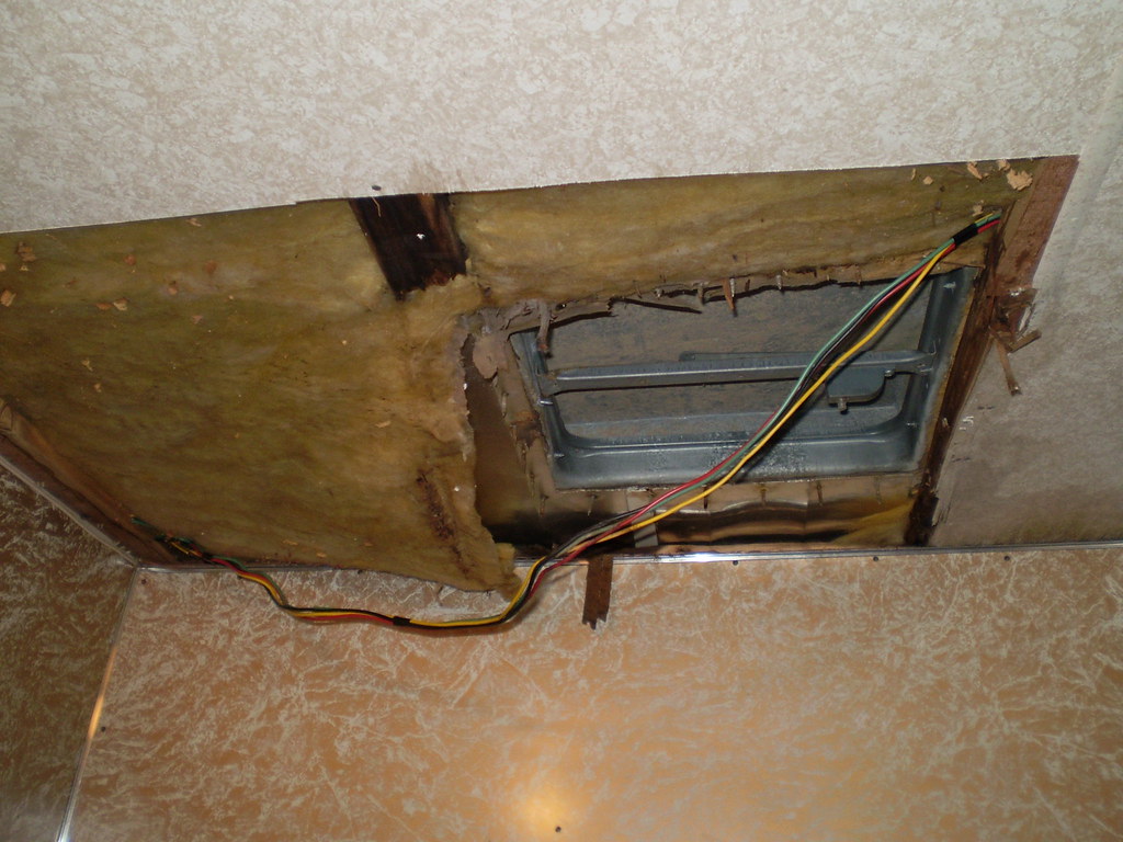 Bathroom vent area Removed old, cracked bathroom vent and … Flickr