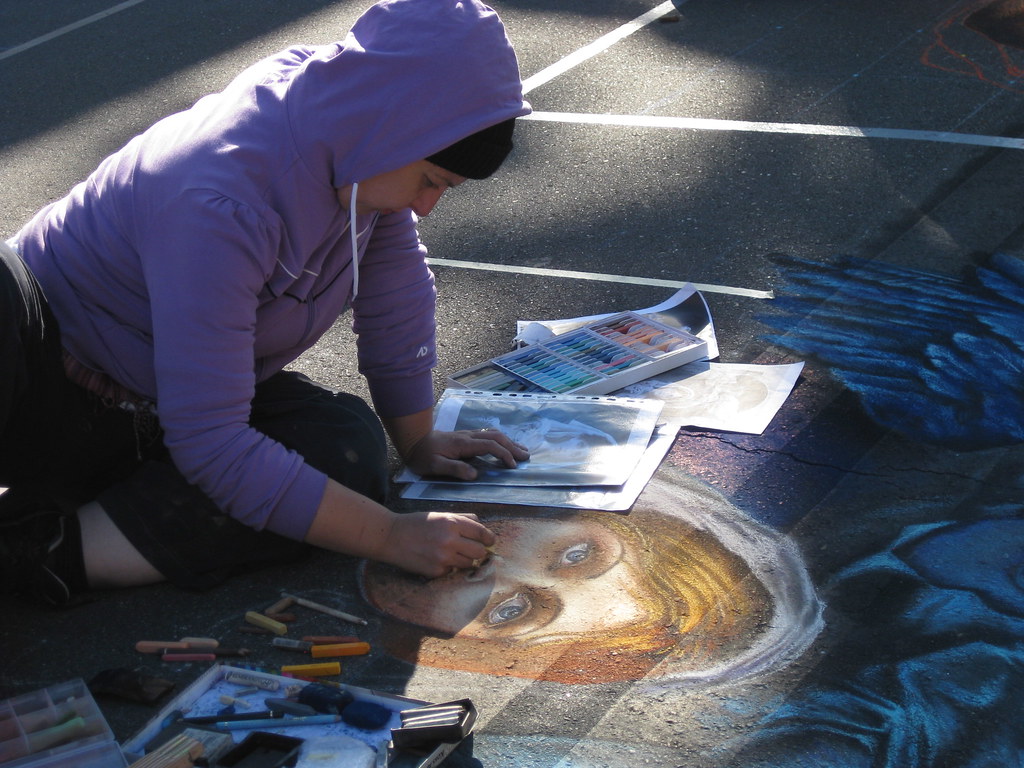 chalk artist Sarasota Chalk Festival 2011 Abby flatcoat Flickr