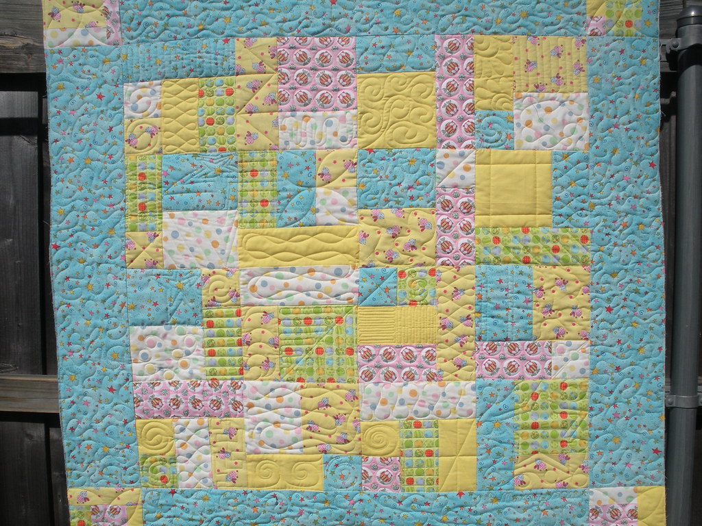 BLUE/YELLOW BABY QUILT Made by Beverly Meroney quilted… Flickr