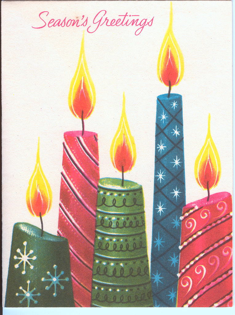 Red, Blue & Green Candles from the 1950s Vintage Christmas… Flickr