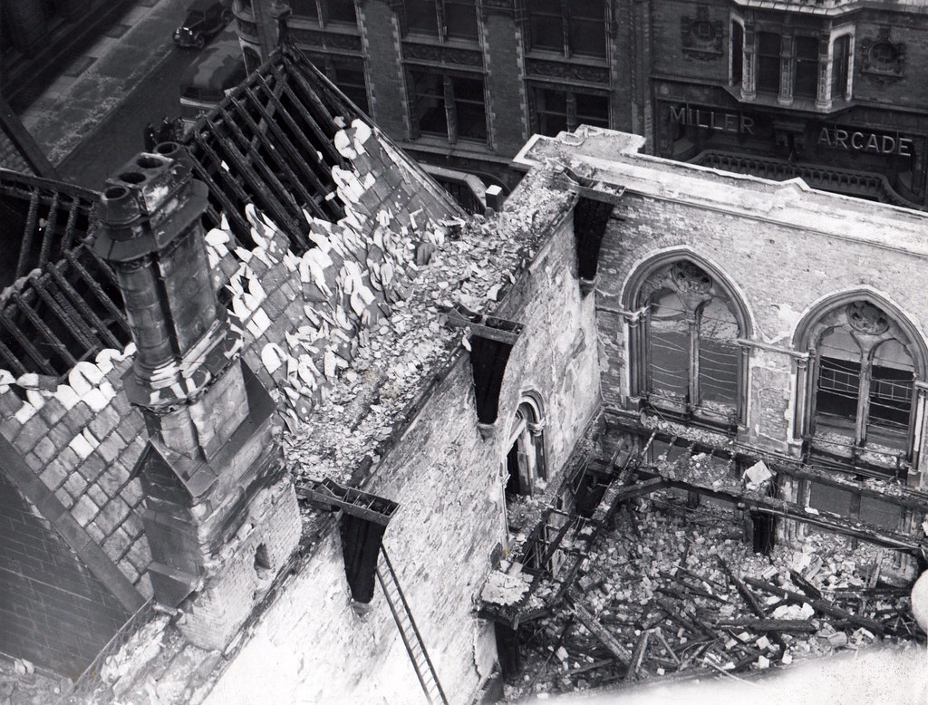 Town Hall, Preston, 1947 A view from the clocktower into t… Flickr
