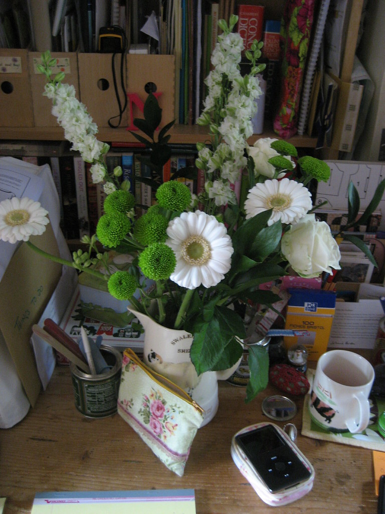 Flowers on my desk from Graham Blogged here. Nancy Faulkner Flickr