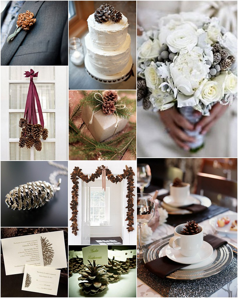 Pinecone wedding style inspiration image credits clockwise… Flickr