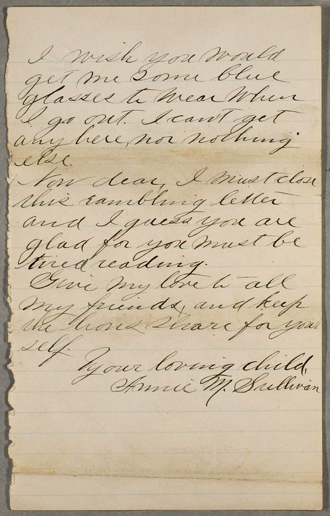 Fragment of letter from Anne Sullivan to unknown recipient… Flickr