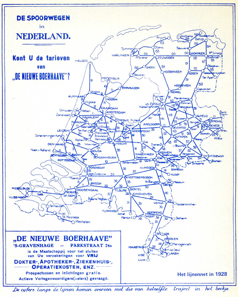 Kaart Stations Nederlandse Spoorwegen Nederlandse Spoorwegen Net 1928 The entire in… Flickr