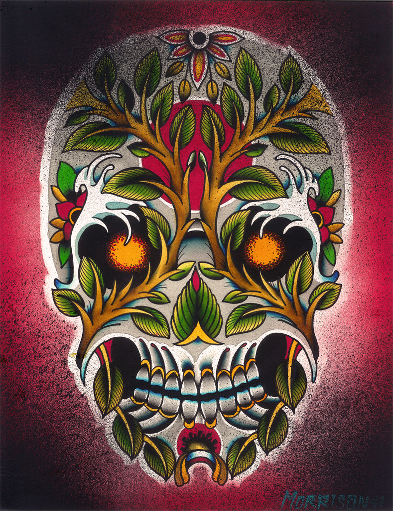 nature skull 11" x 14" ink and rusto on watercolor paper. … Flickr