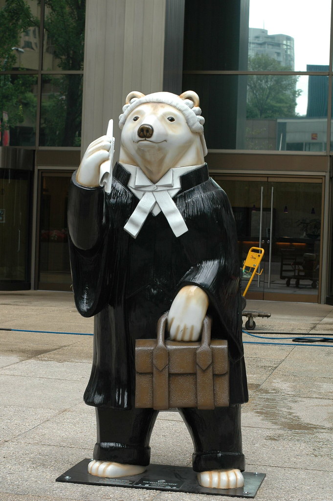 Lawyer Bear Lawyer Bear in front of the Royal Center