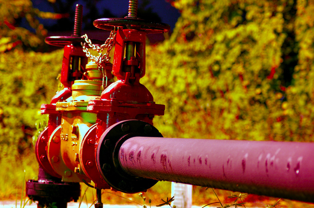 water works An above ground water main that at night, unde… Flickr