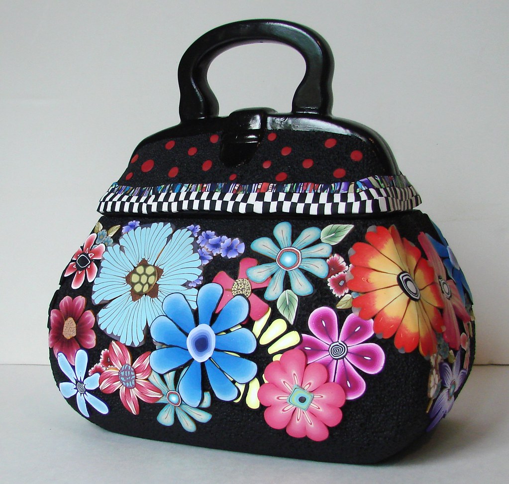 polymer & ceramic "handbag" removable lid. 9 3/4 " tall Flickr