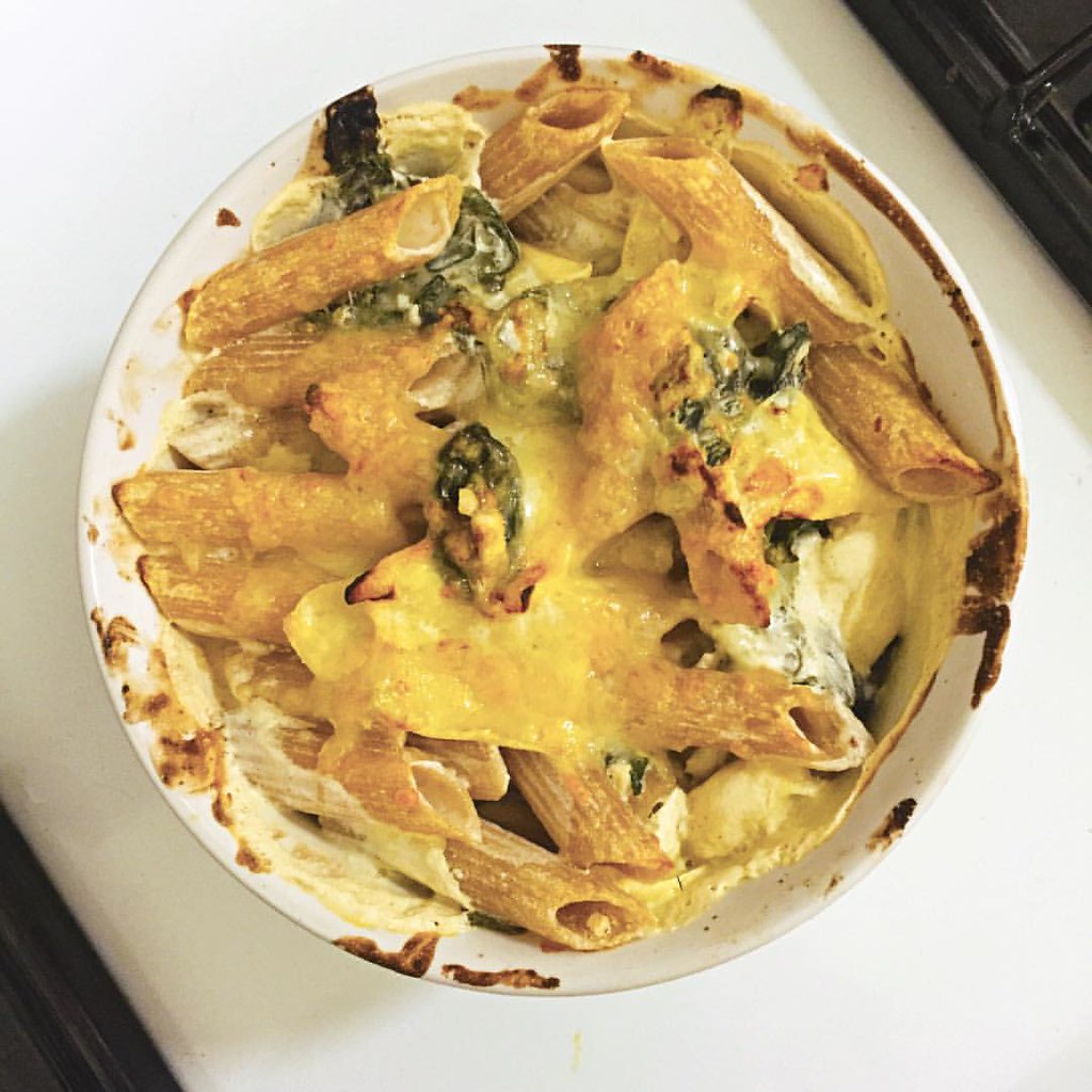 Creamy spinach and artichoke baked pasta Heidi De Vries Flickr