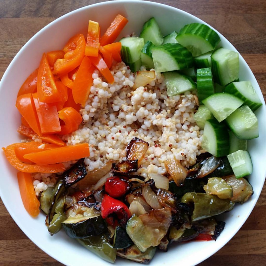 Bulgur, Red Quinoa, Cracked Soya and Giant Cous Cous. With… Flickr