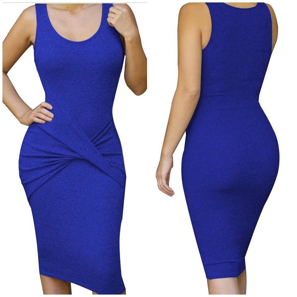 Blue Sleeveless Bodycon Dress. Available sizes small mediu… Flickr