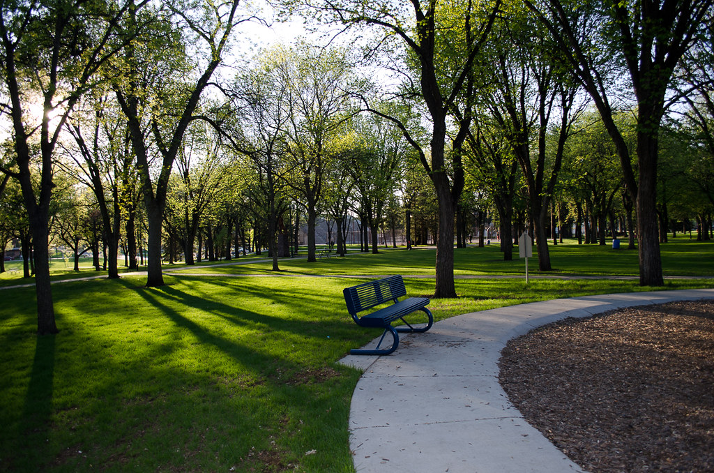 Bench at Island Park Island Park at Fargo, North Dakota John Steiner Flickr