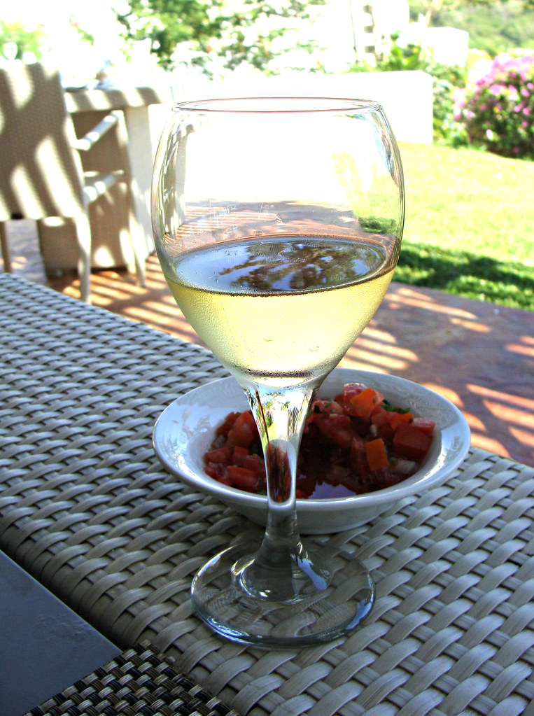 Wine on the Terrace Nice glass of White Wine at Castaways
