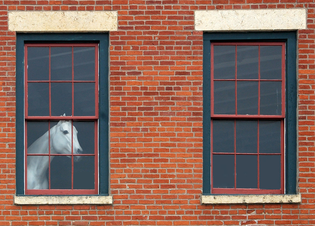 Galena Window with Horse Third floor window with statue of… Flickr