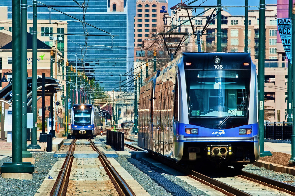 Charlotte Light Rail Bland Street Two light rail trains … Flickr