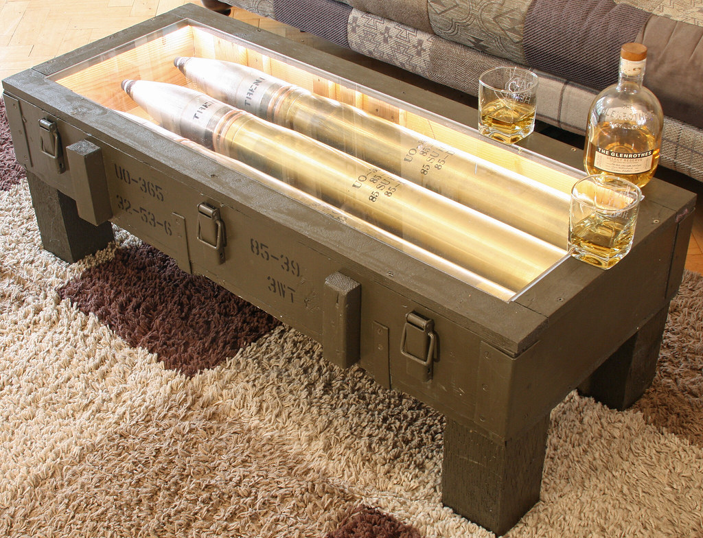 For Sale Ammo Crate Coffee Table (T34/85 Tank Shells) The Stalking