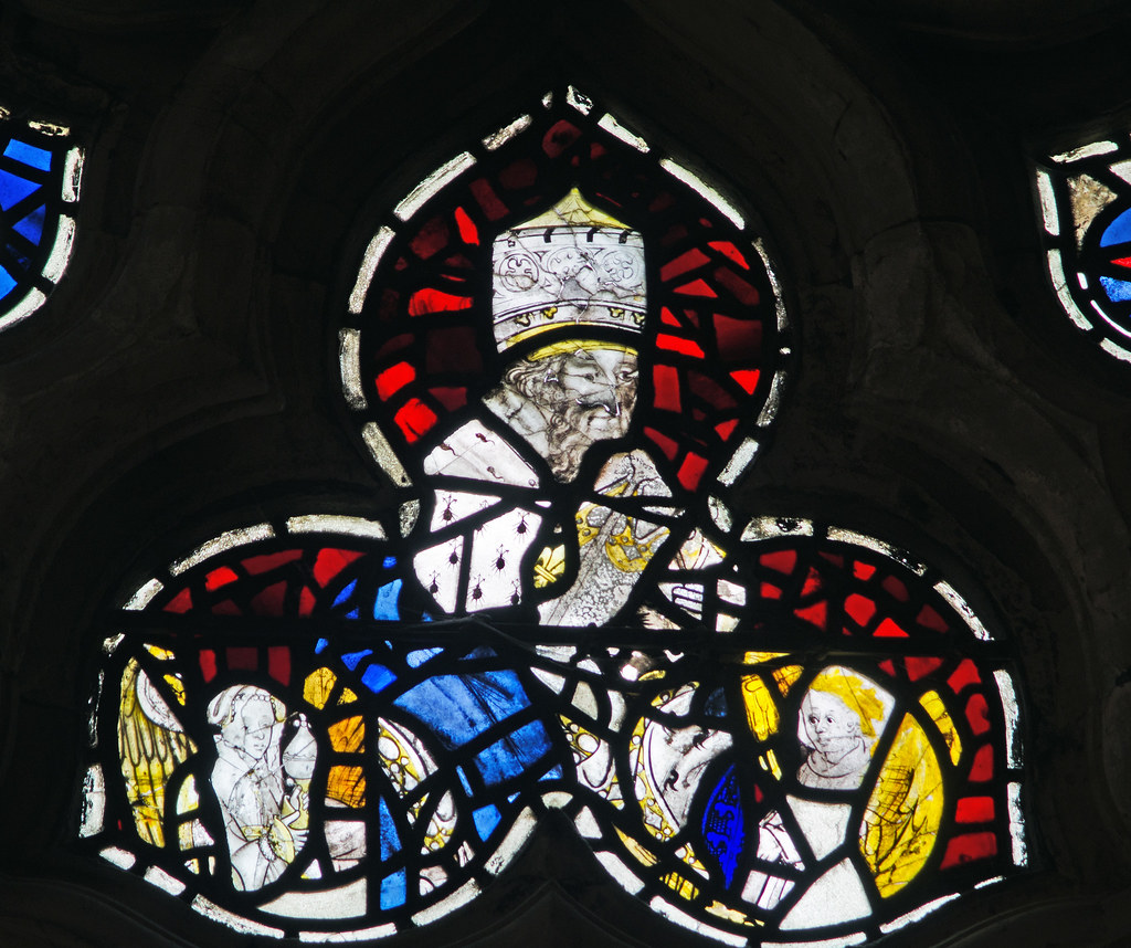 York Minster, wII, B, sainted king and angel musicians Flickr