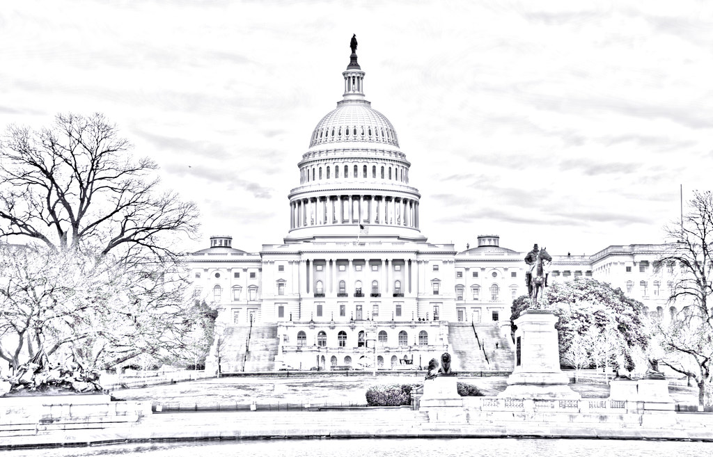US Capitol & Ulysses S Grant Memorial (drawing filter) Flickr