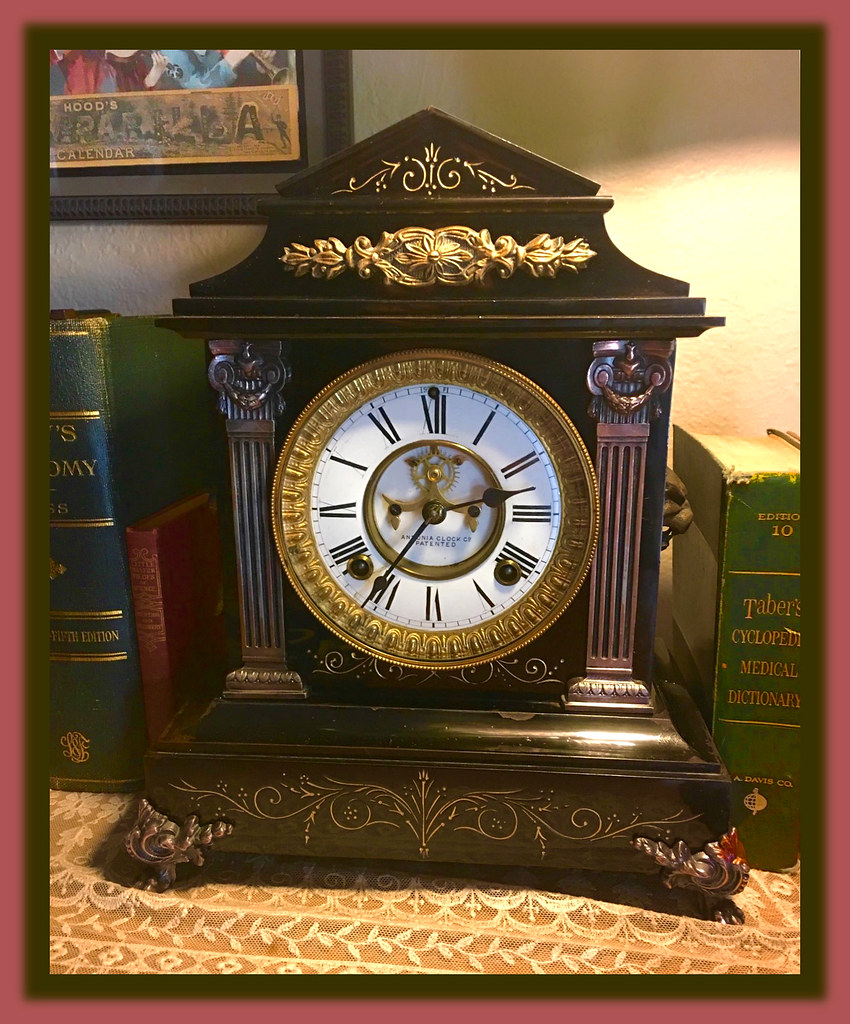 Ansonia Black Cast Iron Mantle Clock 1898 This was my gran… Flickr