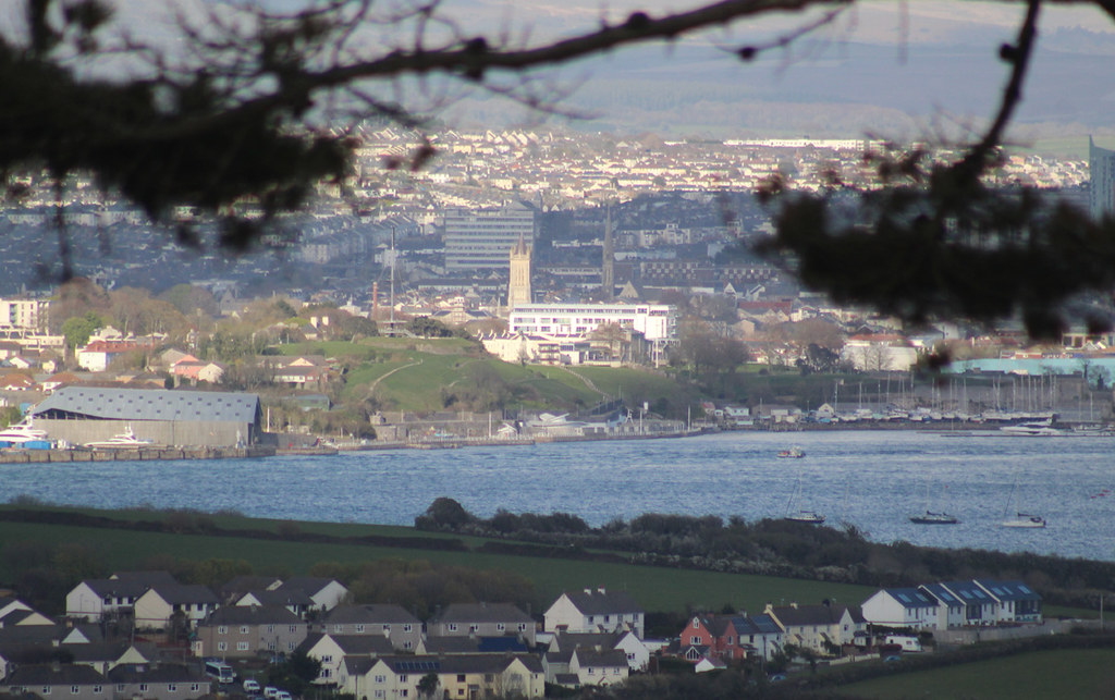 St Peter's Church, (Wyndham Square), Plymouth with hanging shed in