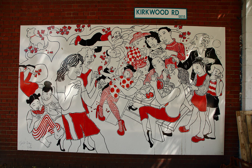 Wall mural, Kirkwood Road, Nunhead. Peter Anthony Gorman Flickr