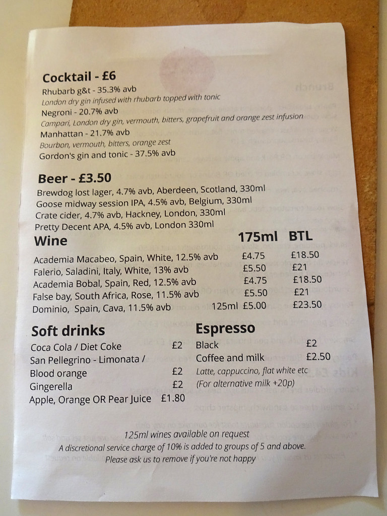 Drinks menu (May 2019) at the Plumstead Pantry, Plumstead,… Flickr