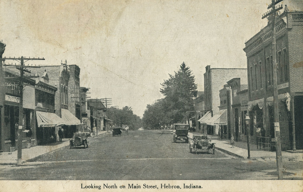 Main Street, Looking North, circa 1910 Hebron, Indiana Flickr