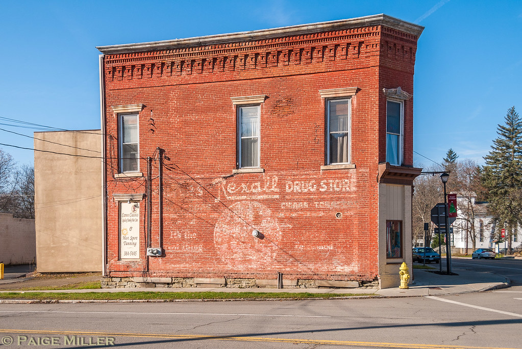 Cohocton, NY Rexall Drug Store sign, painted on bricks and… Flickr