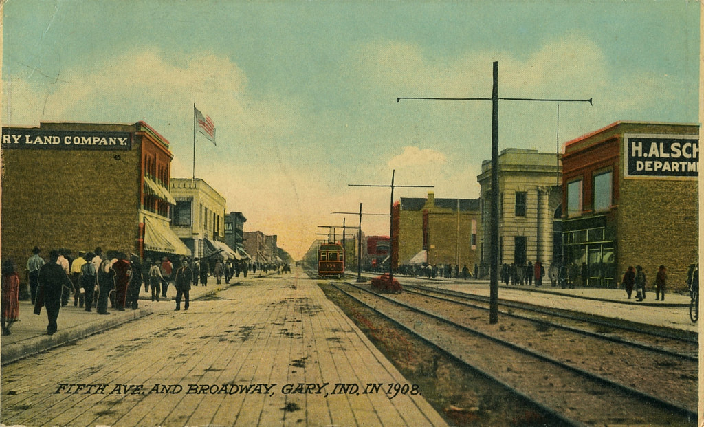 Fifth Avenue and Broadway, 1908 Gary, Indiana a photo on Flickriver