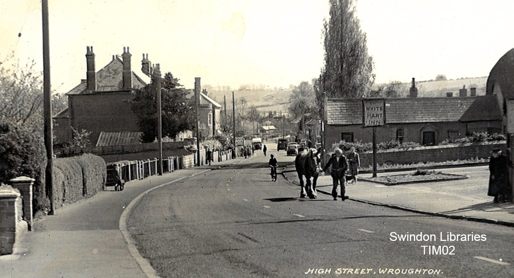 1950s High Street, Wroughton (Postcard) Source Scan of t… Flickr