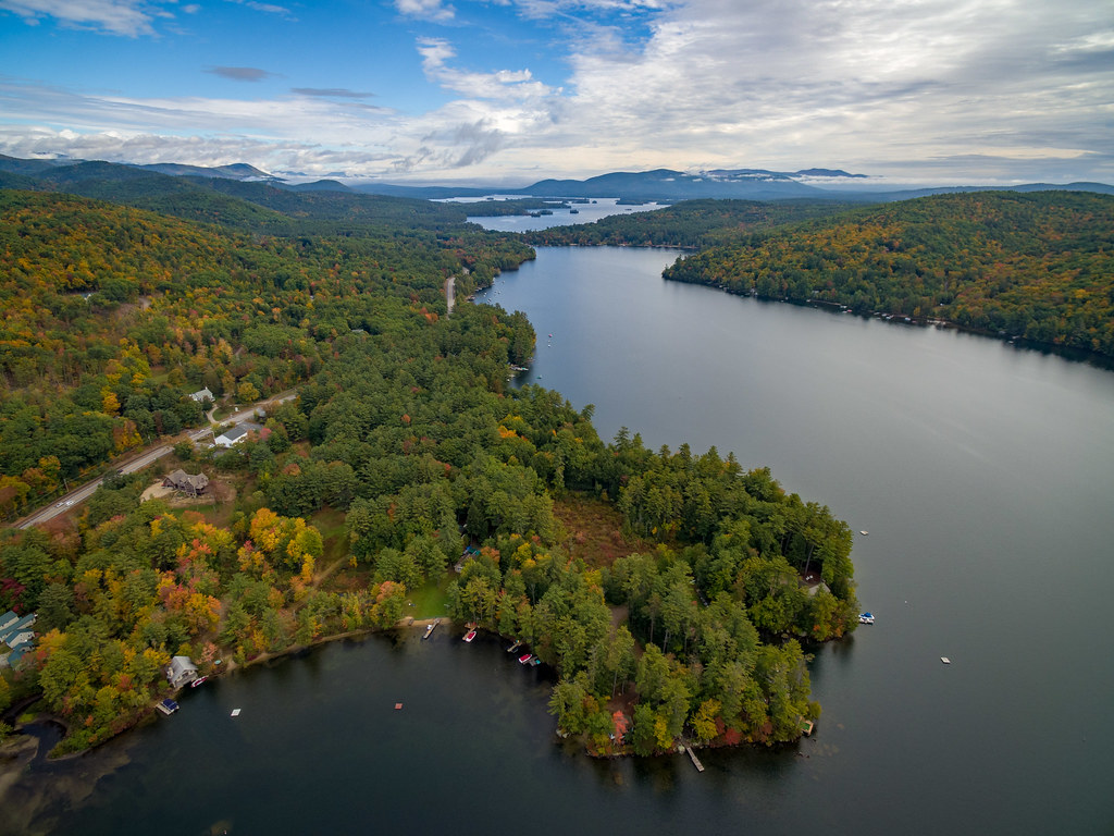 Squam Lakes Little Squam Lake in foreground and Squam Lake… Flickr