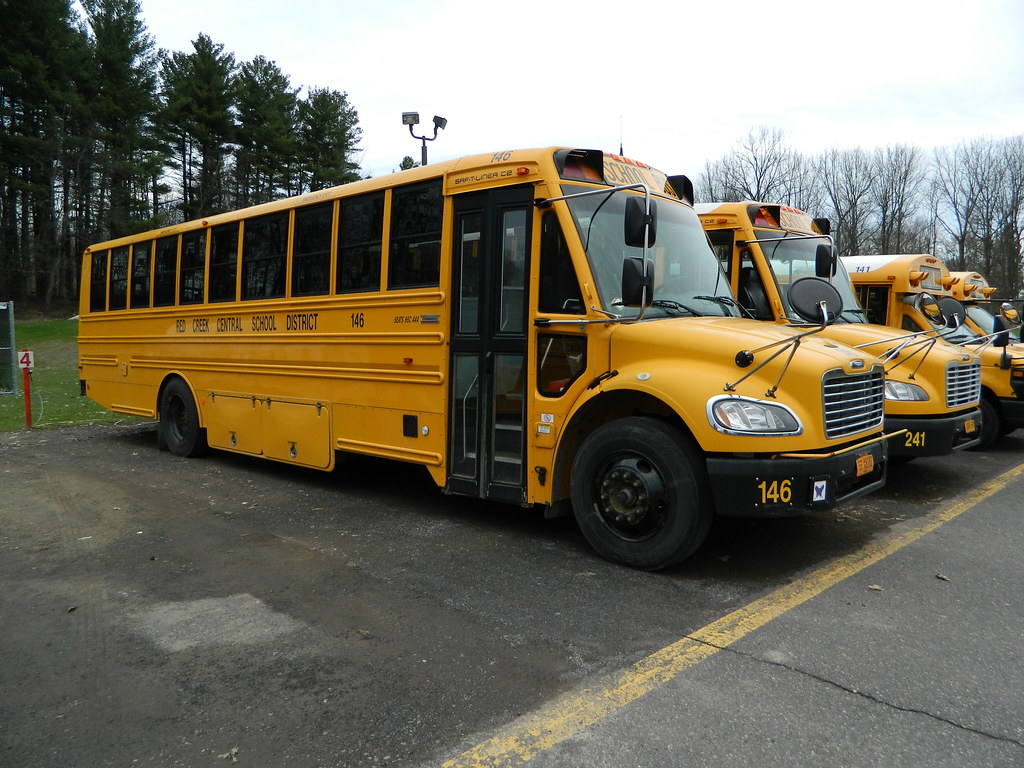 Red Creek Central School 146 (2) Bus lot Red Creek, NY. Flickr