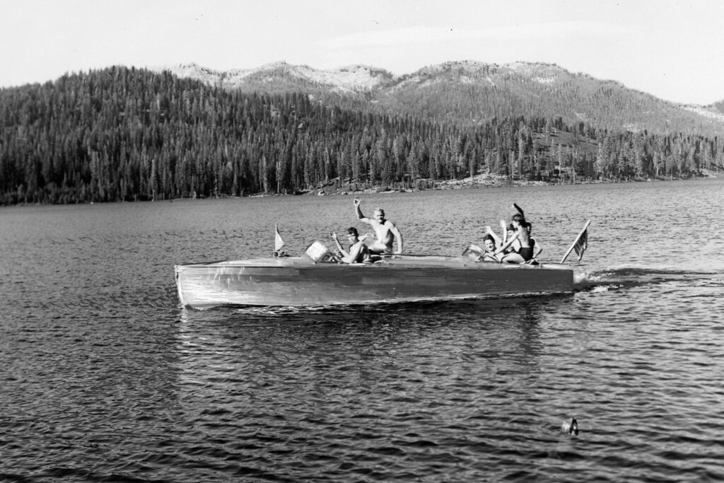 Boat on Huntington Lake, circa 1960 Boating has been a dra… Flickr