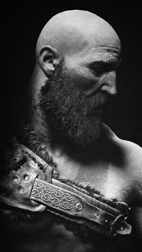 Kratos in Black & White Portraiture God of War Pixel Dot Game Flickr