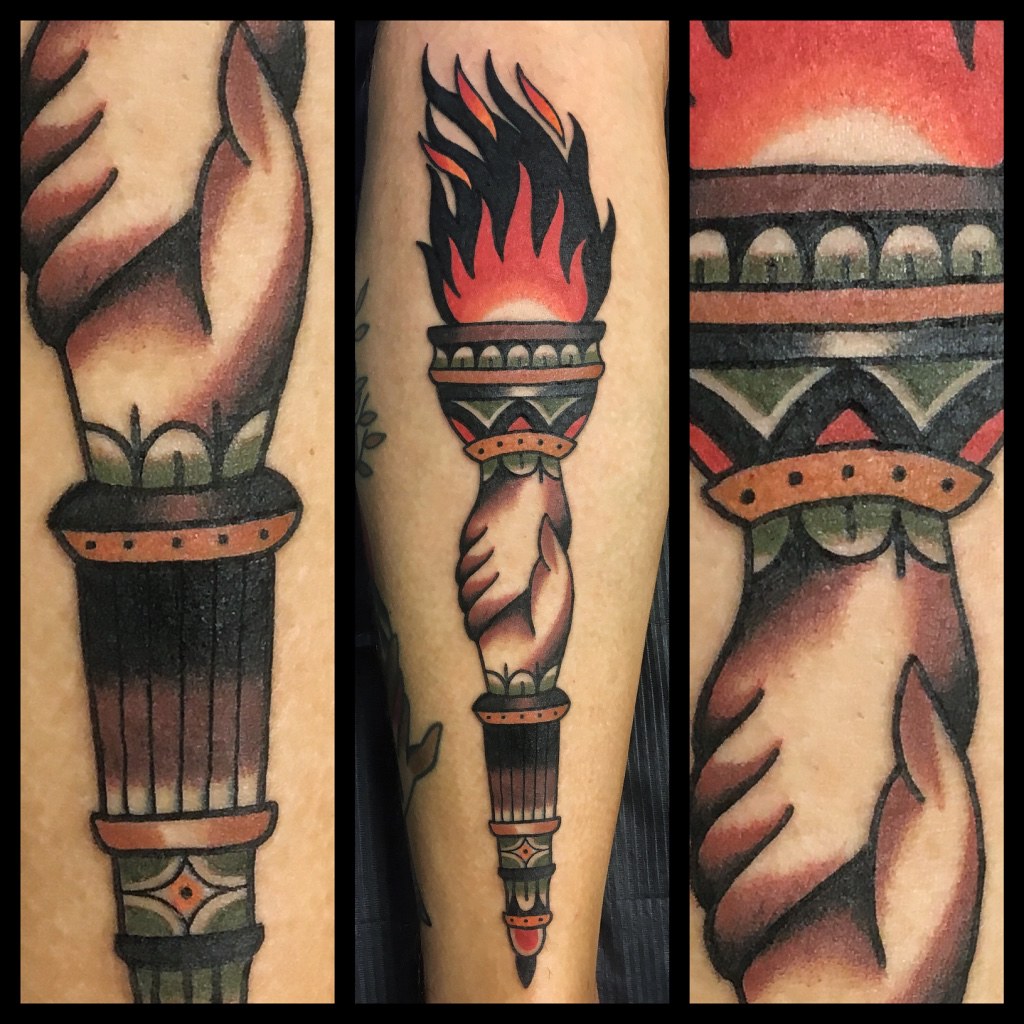 Torch With Hands Traditional Tattoo By Dap - A Photo On Flickriver 1024_x_1024_jpg